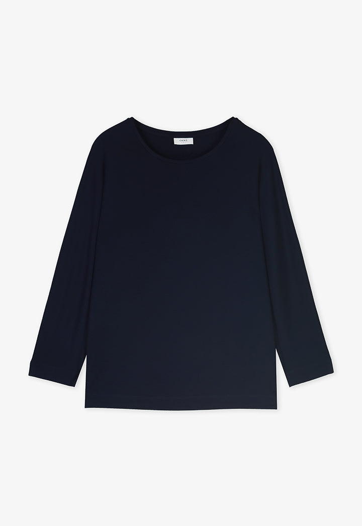 Choice Long Sleeve Basic Top Navy