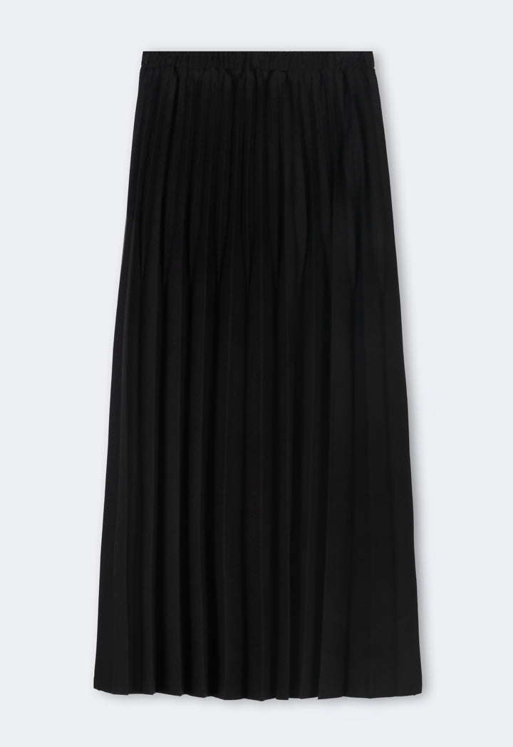 Choice All Over Pleated Solid Skirt Black