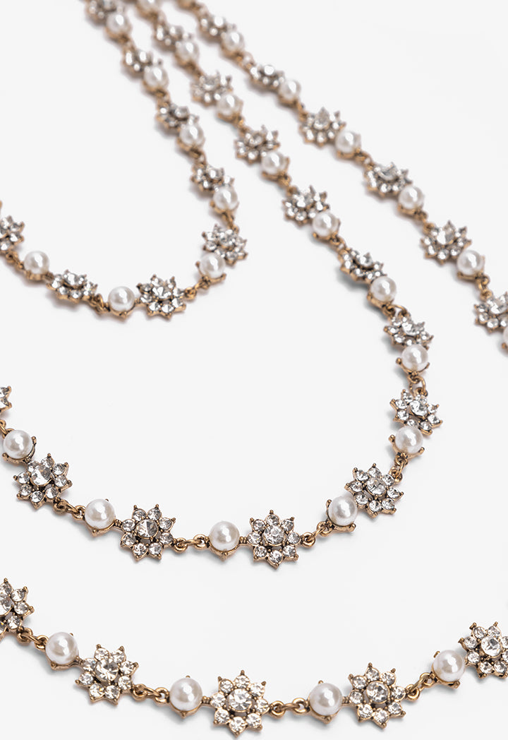 Choice Multistring Embellished Necklace Gold