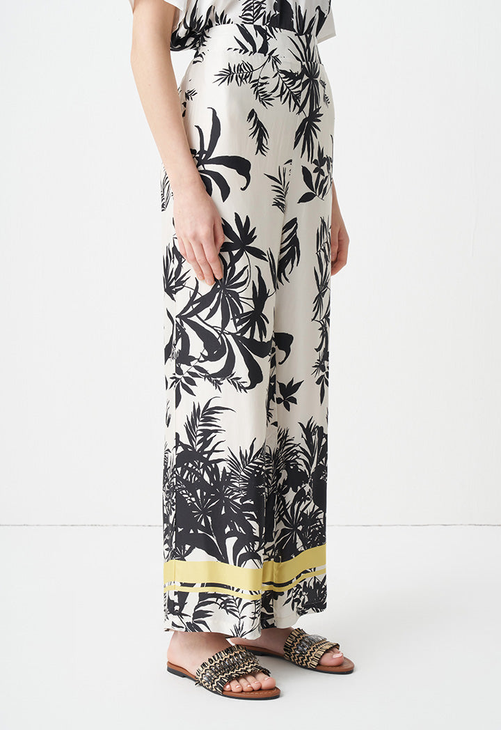 Choice Printed Wide Leg Trousers Black