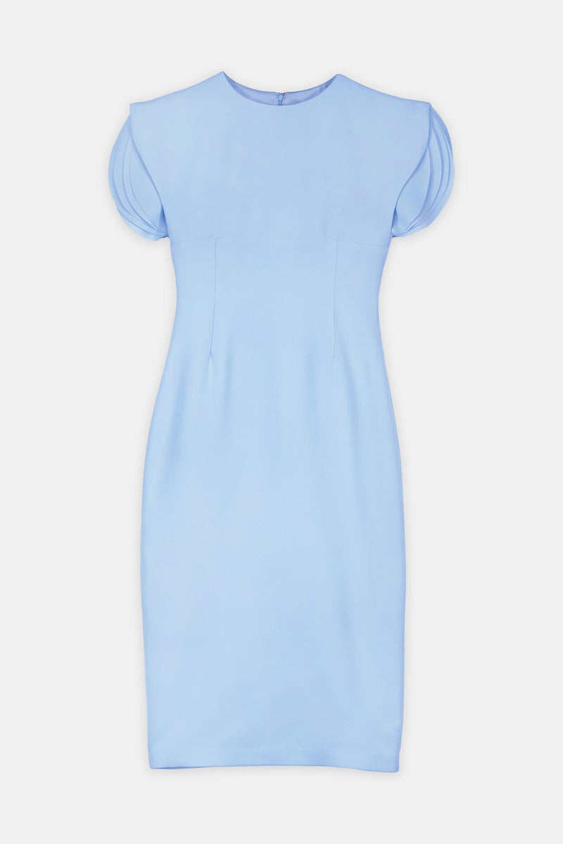 Nean Structured Sleeve Midi Dress Light Blue
