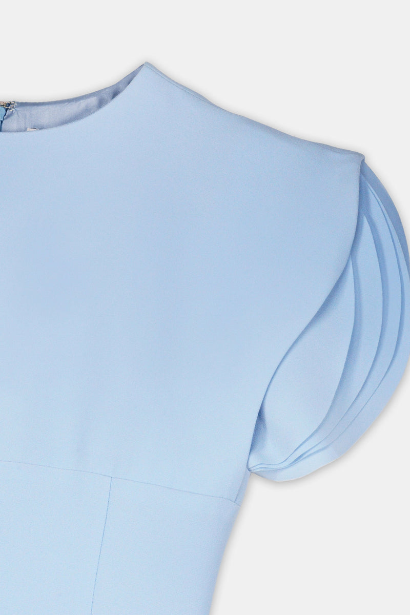Nean Structured Sleeve Midi Dress Light Blue