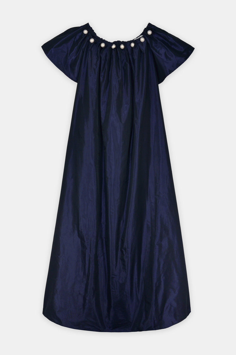 Nean Pearl-Embellished Maxi Dress Navy