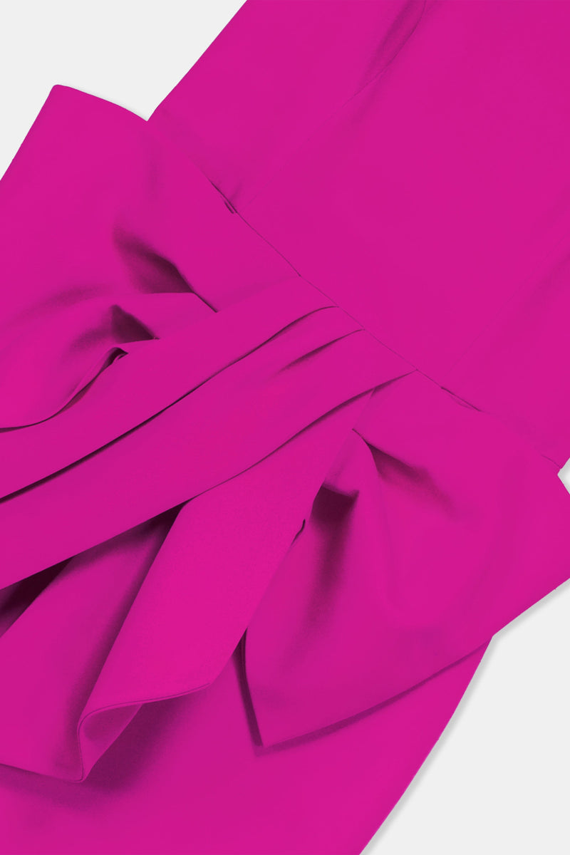 Nean Short Sleeve Bow Maxi Dress Fuchsia