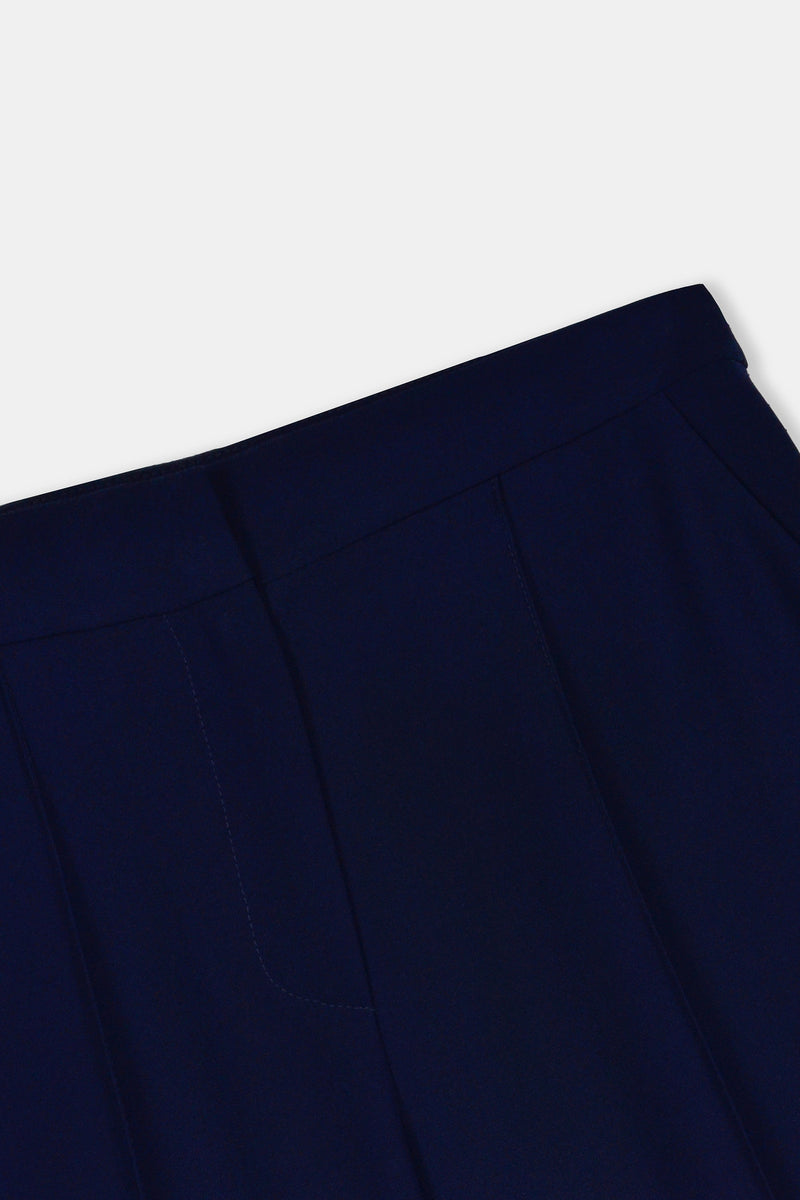 Nean Tailored Wide-Leg Trousers Navy