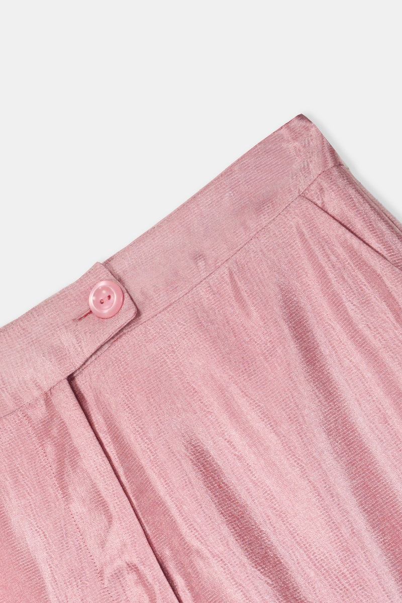 Nean Metallic Pink Wide-Leg Trousers Light Pink