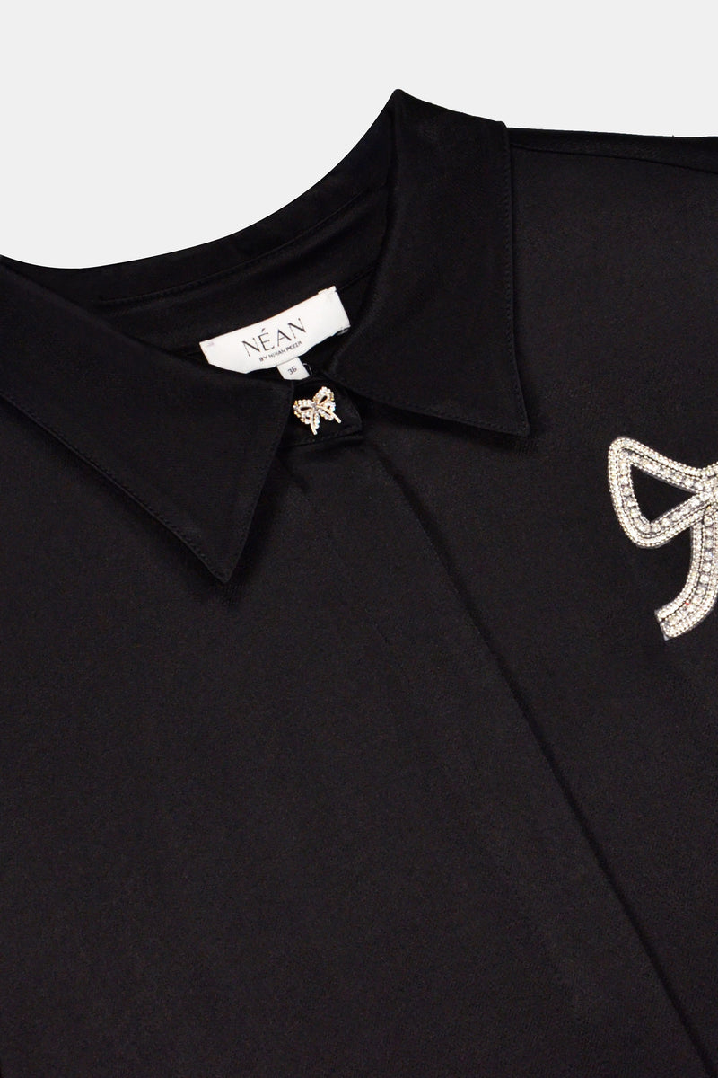 Nean Bow-Embellished Shirt Black