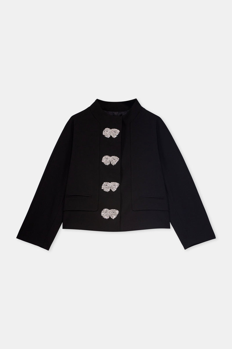 Nean Embellished Bow Jacket Black