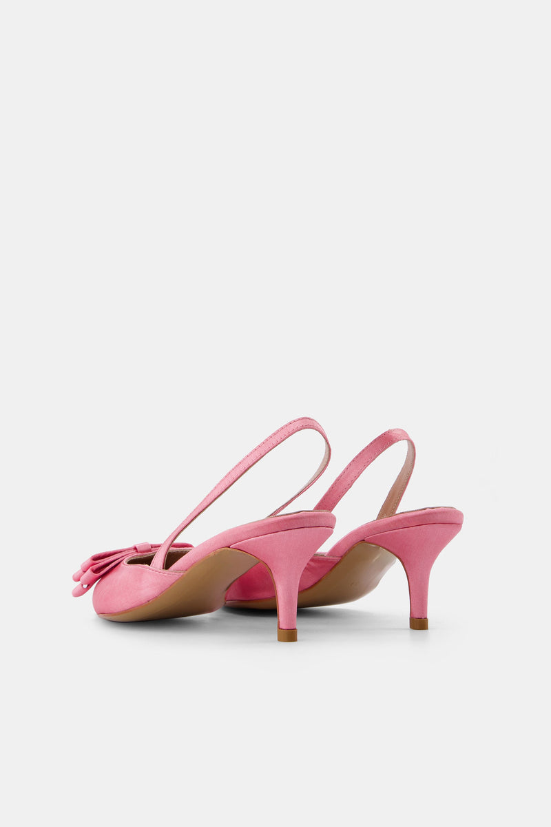 Nean Bow Detail Slingback Pumps Pink