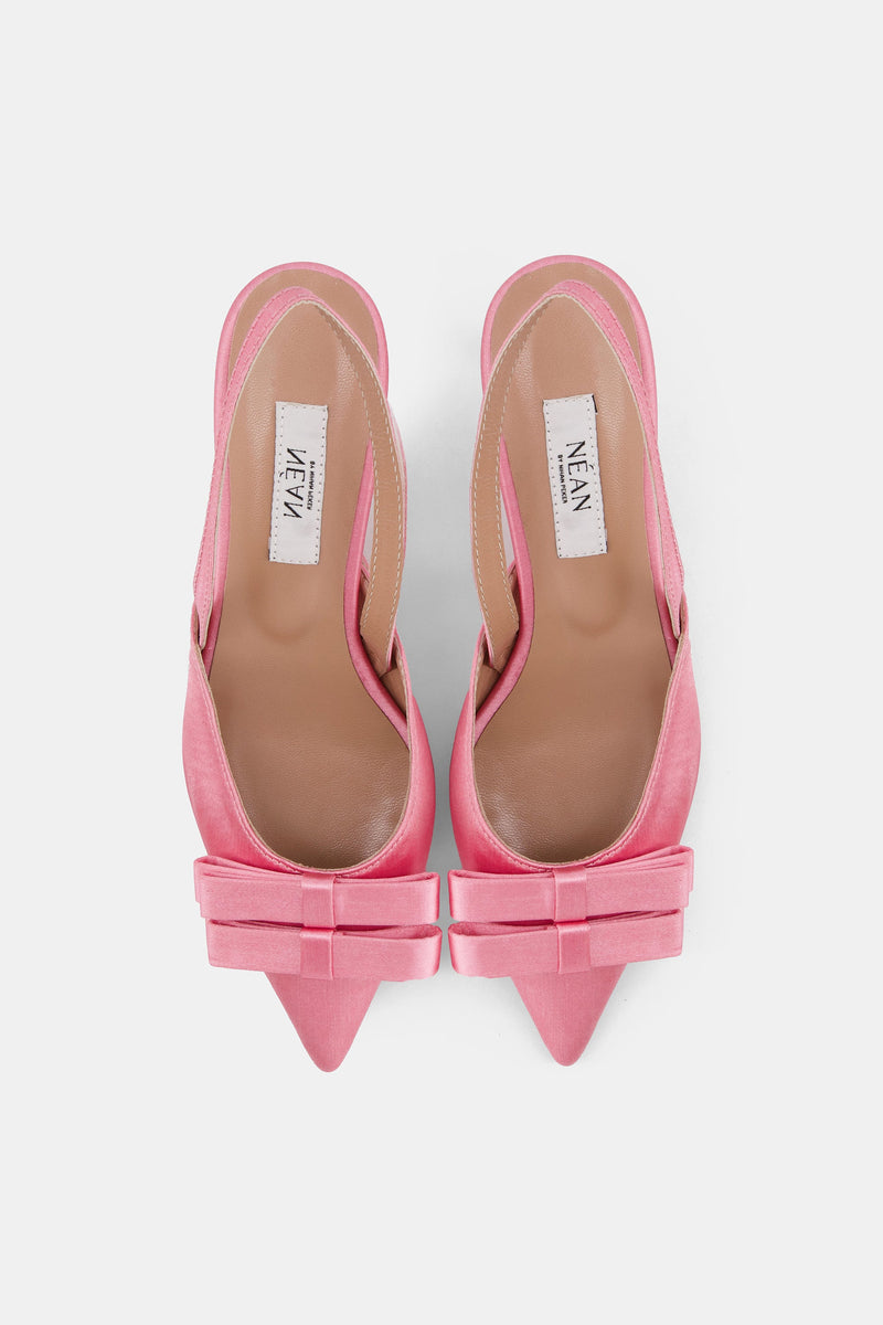 Nean Bow Detail Slingback Pumps Pink