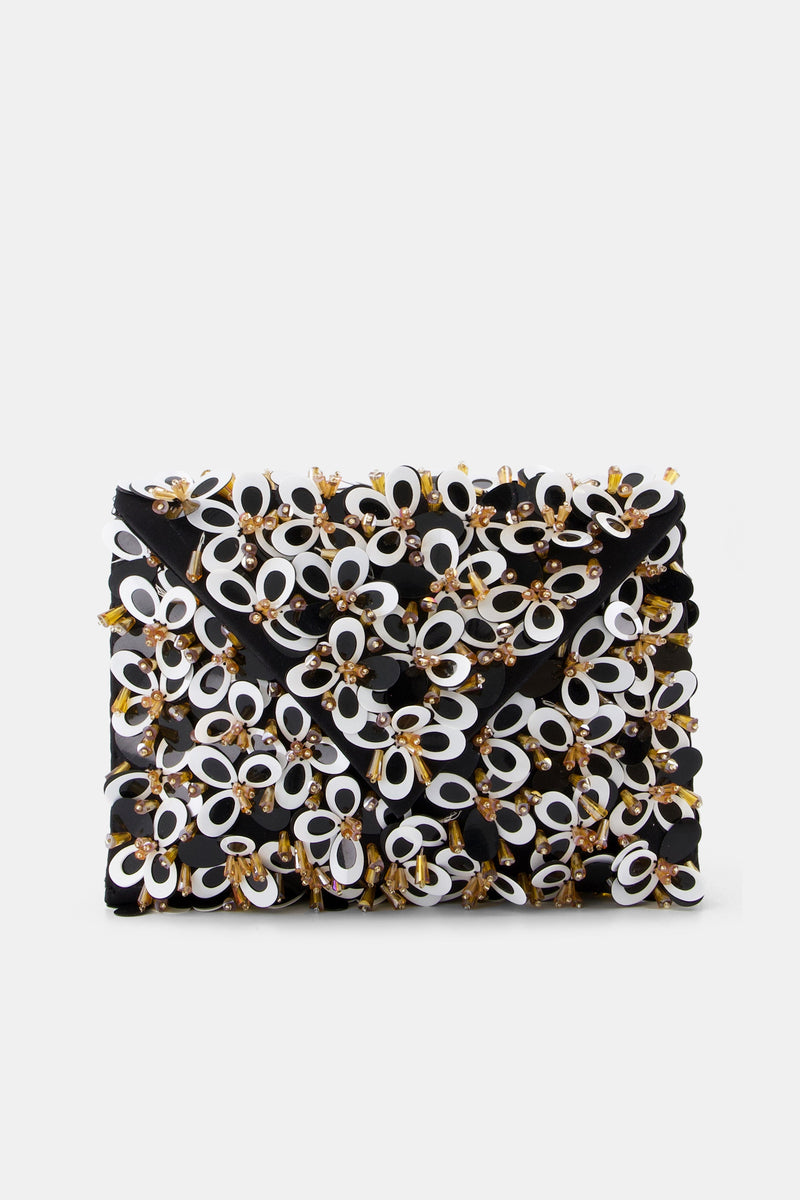 Nean Crystal Embellished Clutch Bag Black