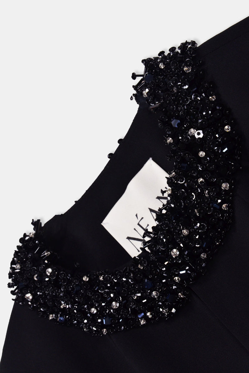 Nean Embellished Collar Cropped Jacket Black