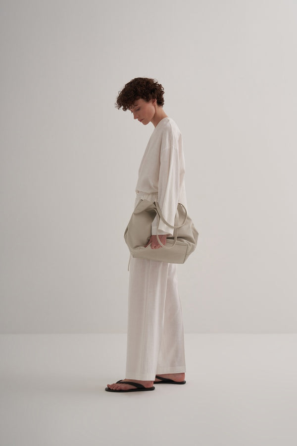 Kk Design Linen Palazzo Trousers Ecru