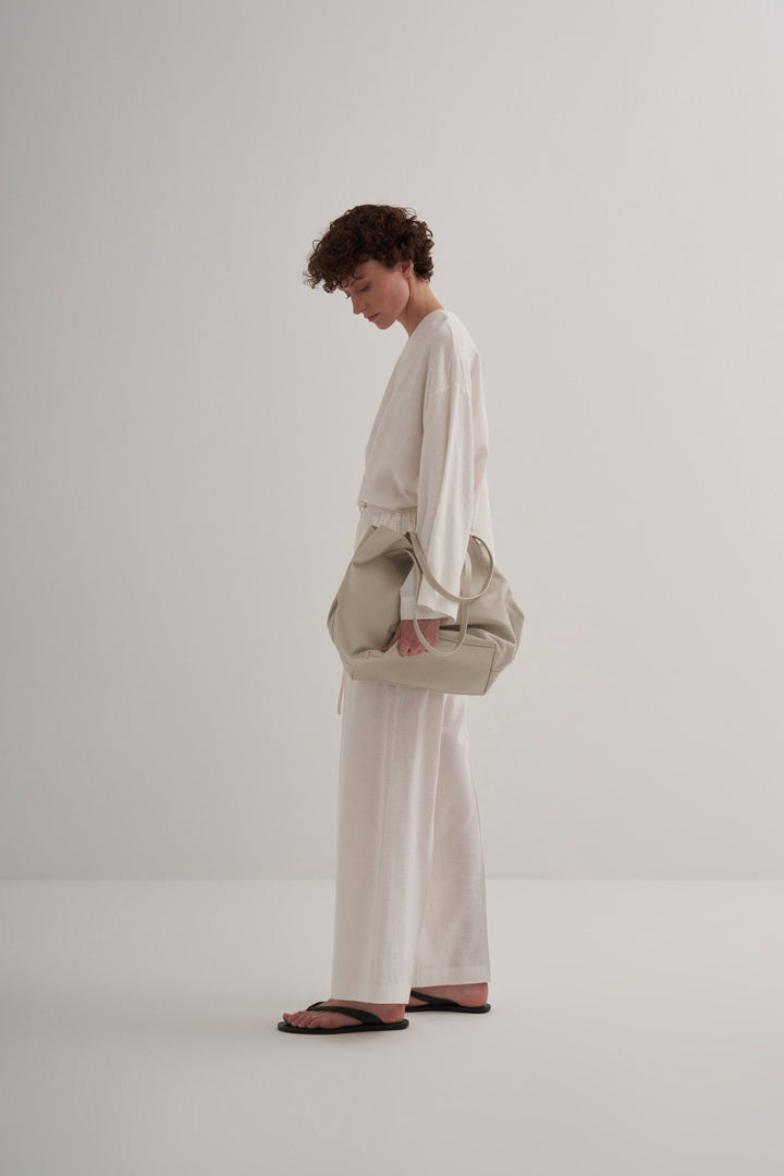 Kk Design Linen Palazzo Trousers Ecru