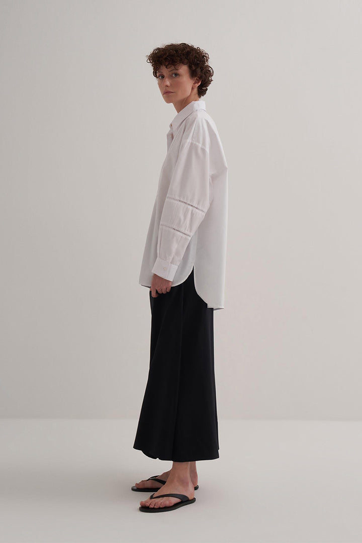 Kk Design Scallop Detailed Cotton Shirt Ecru