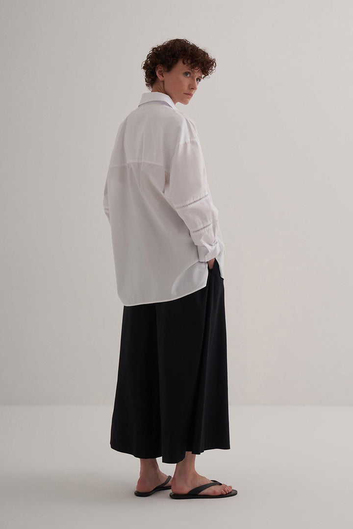 Kk Design Scallop Detailed Cotton Shirt Ecru