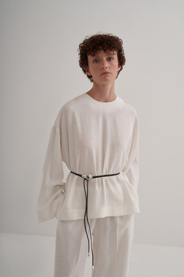 Kk Design Linen Basic Blouse Ecru