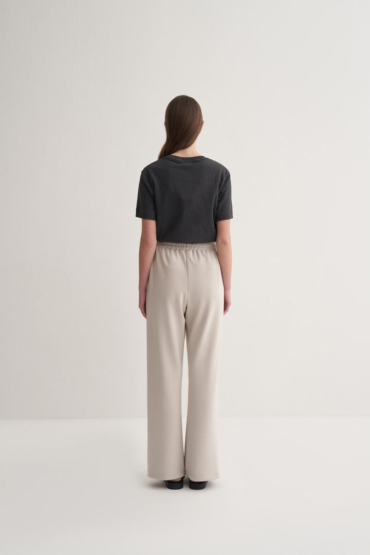 Kk Design Modal Straight Cut Loose Trousers Stone