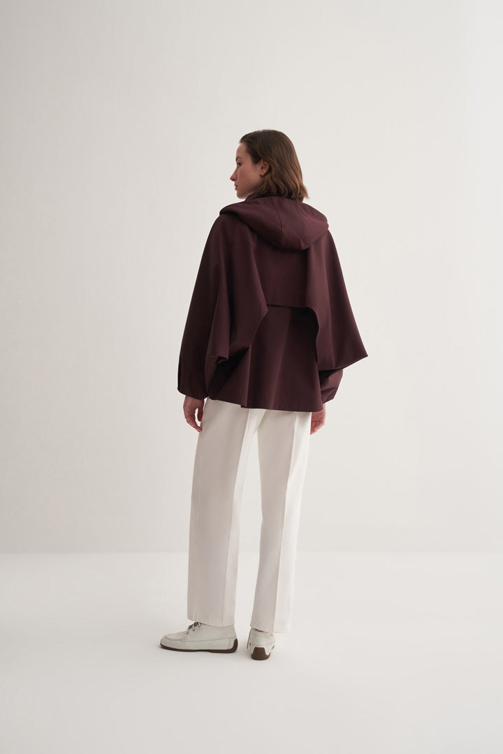 Kk Design Pieced Cotton Trench Coat Maroon