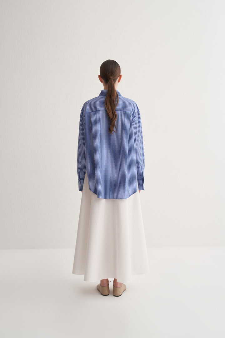 Kk Design Striped Oversize Shirt Blue