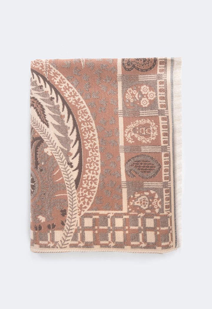 Choice Multi Pattern Pashmina Scarf Camel