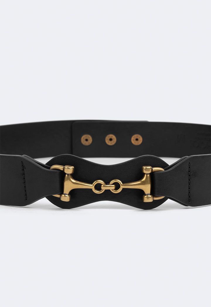 Choice Intertwined Metal Clasp Belt Black