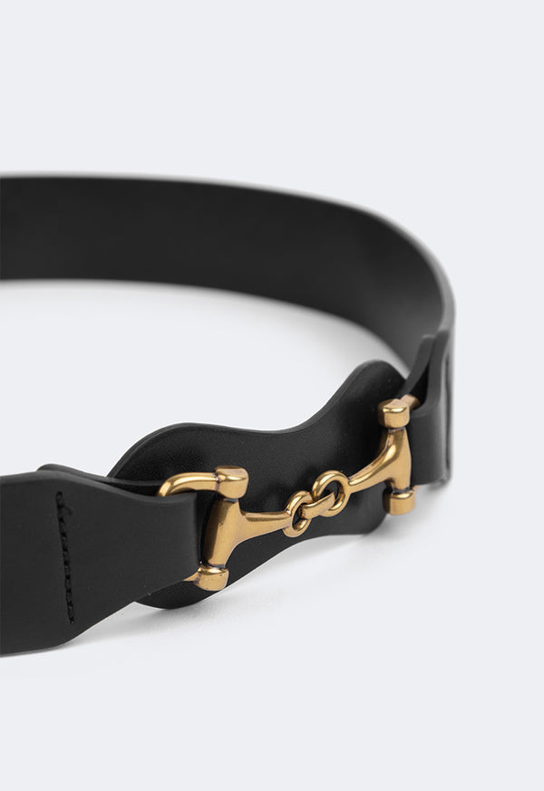 Choice Intertwined Metal Clasp Belt Black