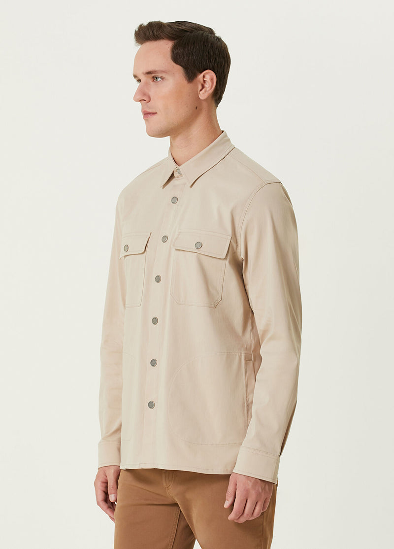 Beymen Club Men Pocket Detailed Outer Shirt Beige