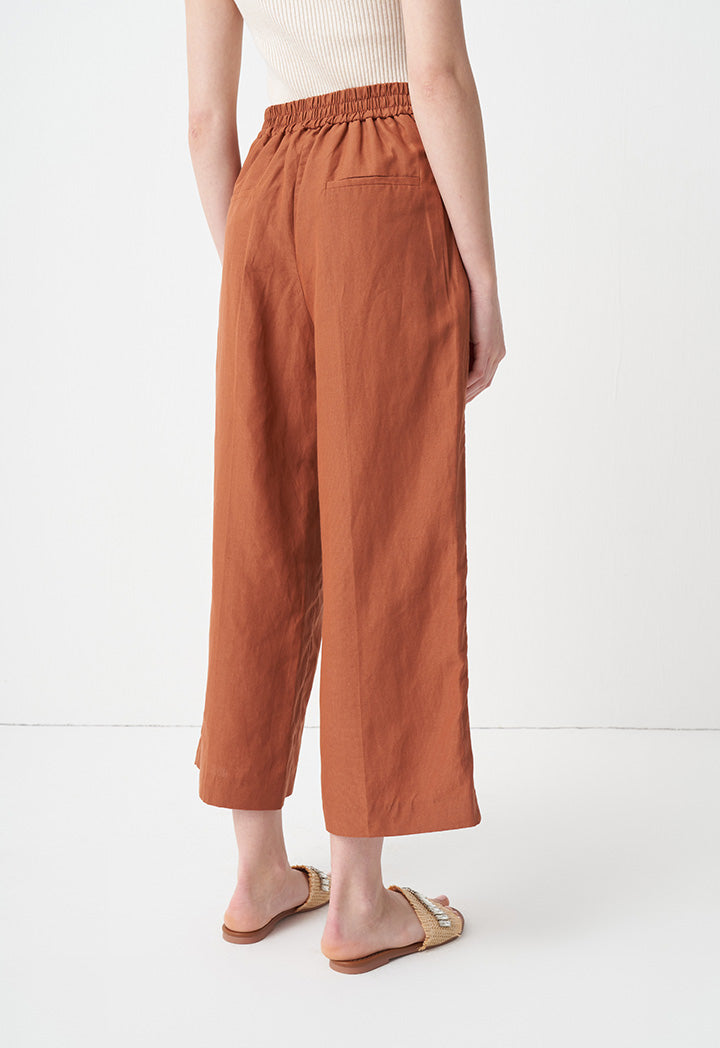Choice Solid Wide Leg Trousers Brick