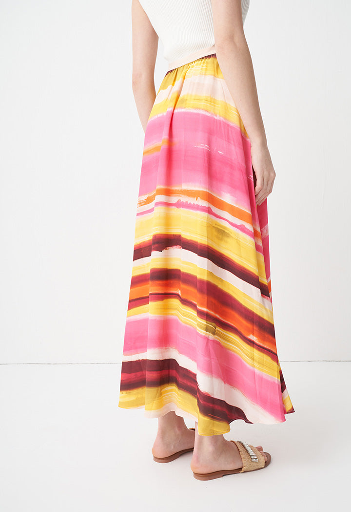 Choice Printed Flared Maxi Circle Skirt Multicolor