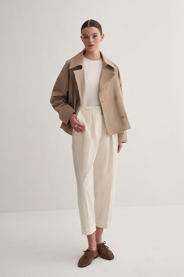 Kk Design Pleated Balloon Trousers Ecru