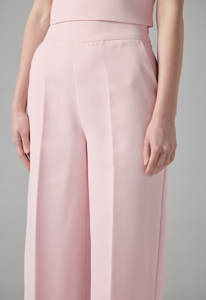 Choice High-Waist Solid Wide Legs Trousers Pink
