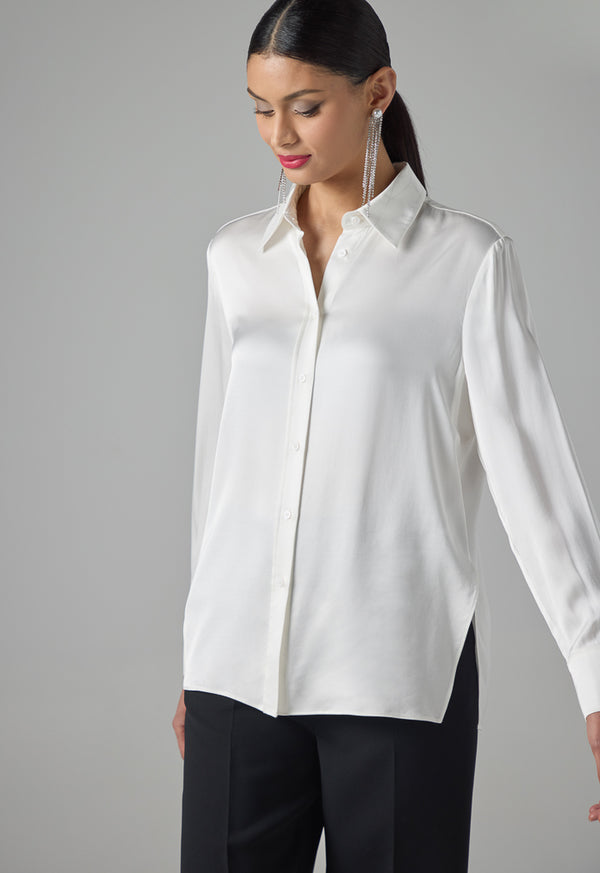 Choice Long Sleeves Basic Shirt Off White
