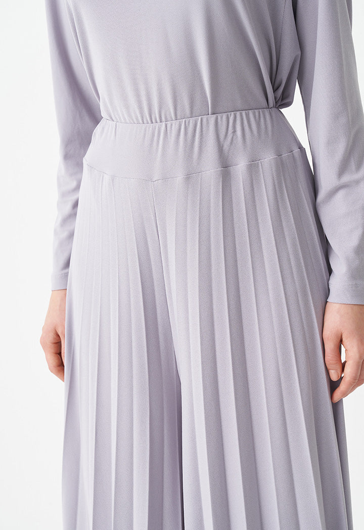 Choice Wide Leg Pleated Trousers Grey