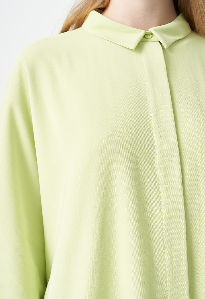 Choice Three Quarter Dolman Sleeves Shirt  Lime