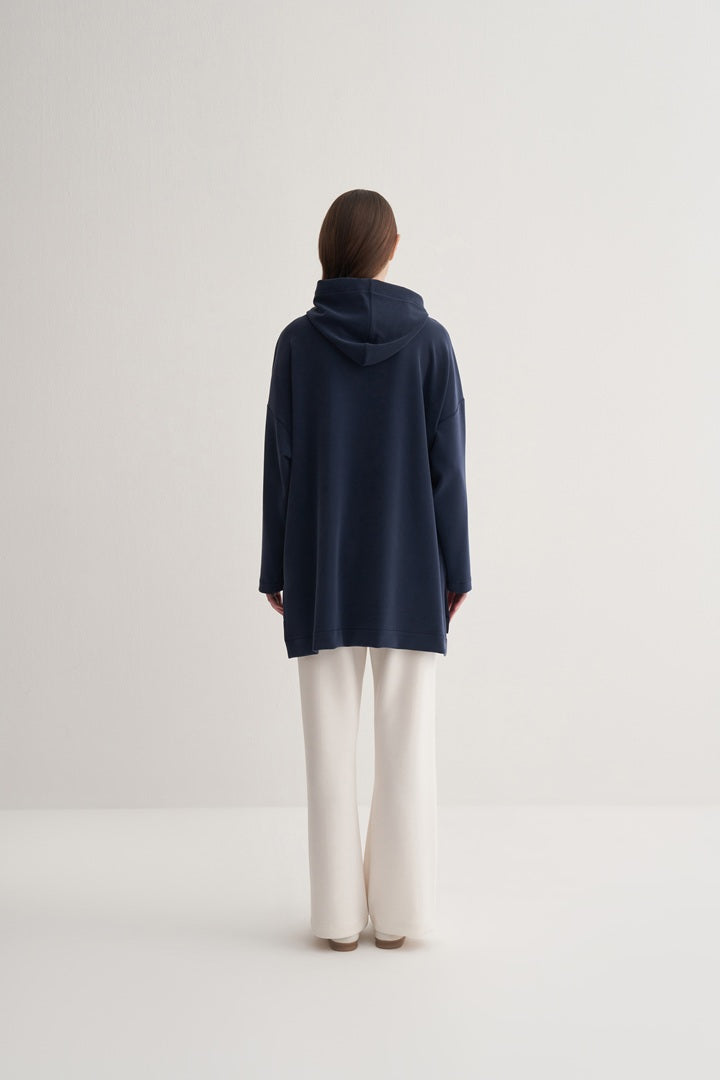 Kk Design Modal Sweatshirt Navy Blue