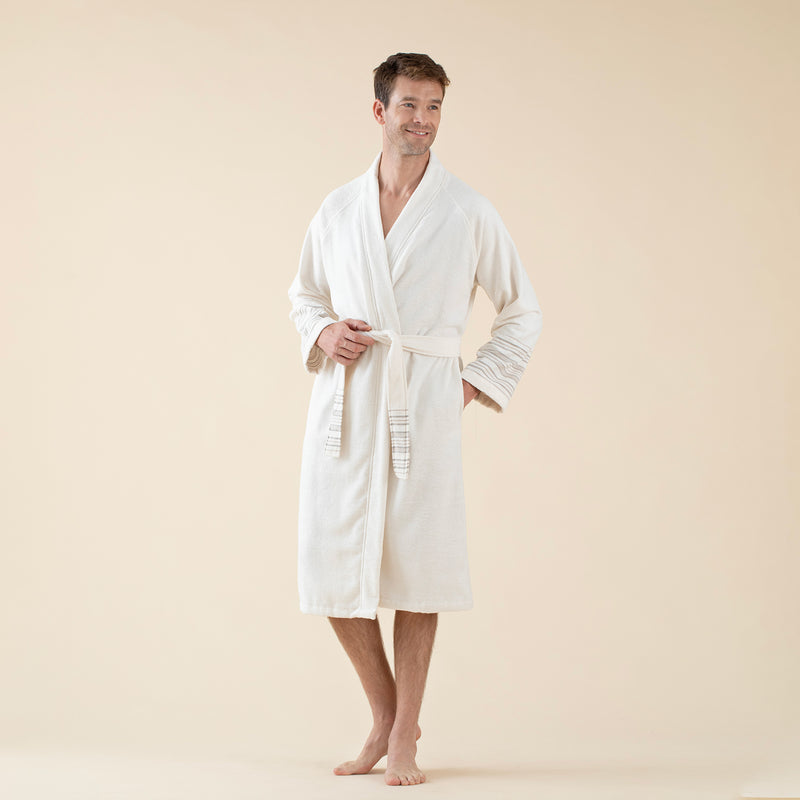 Chakra Derin Unisex Bathrobe Ecru
