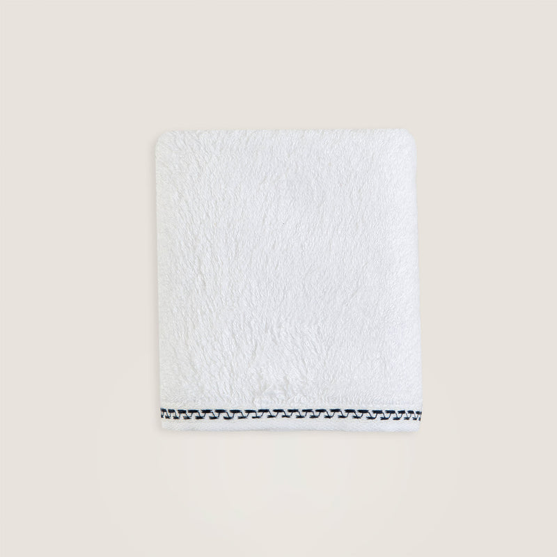 Chakra Madeline Towel 30X50Cm Marine Blue/White