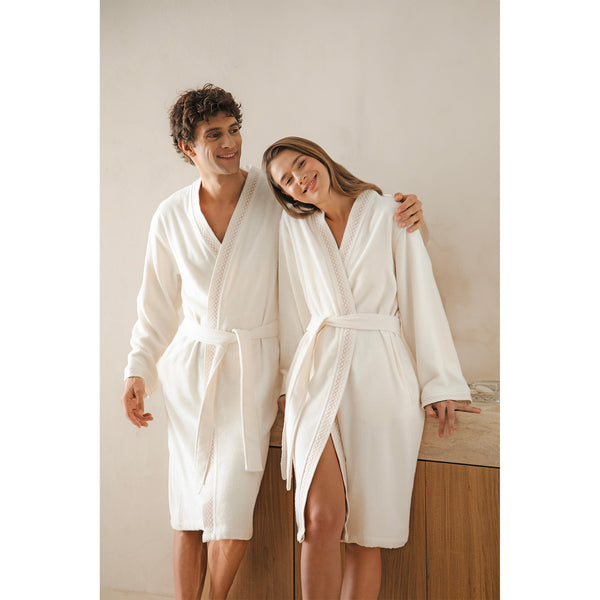 Chakra Mardille Unisex Bathrobe Ecru