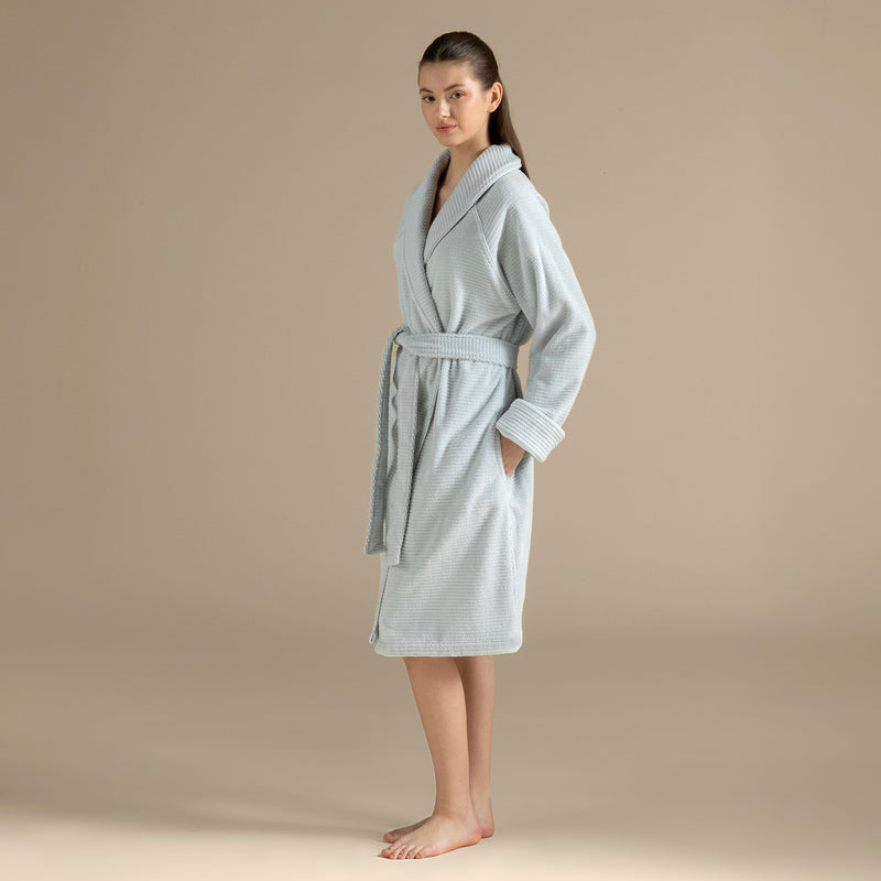 Chakra Eva Cotton Unisex Bathrobe Blue