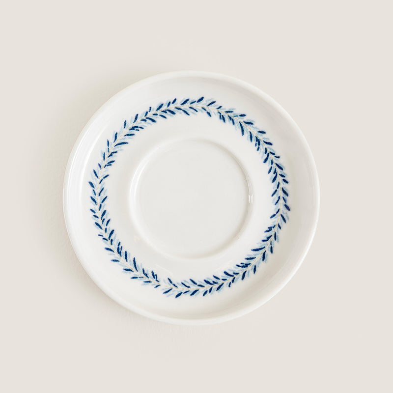 Chakra Flower Tea Plate Blue - White