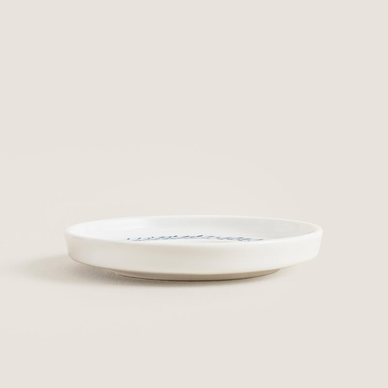 Chakra Flower Tea Plate Blue - White