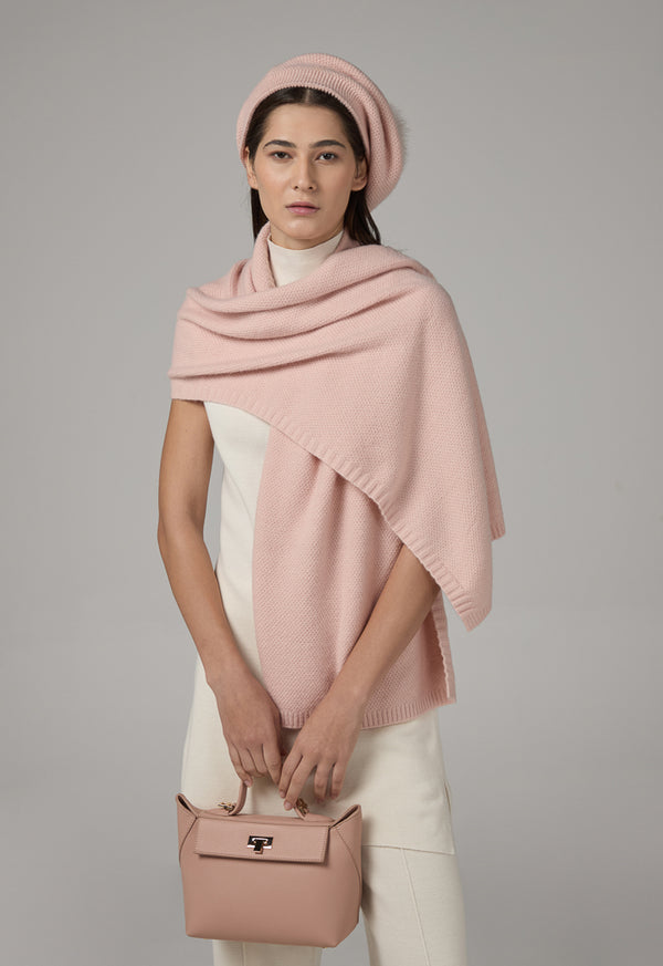 Choice Textured Woven Winter Scarf Pink