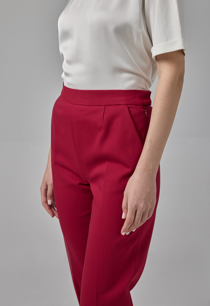Choice Peg Leg Basic Trousers Burgundy
