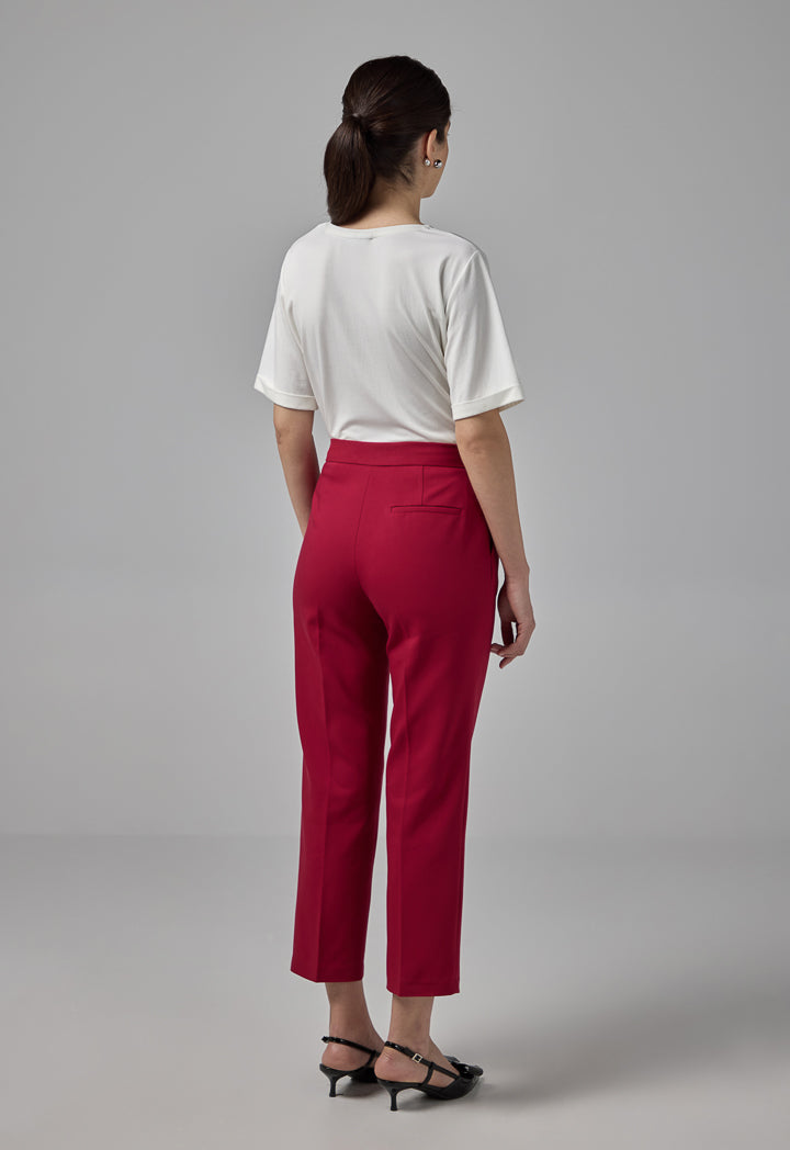 Choice Peg Leg Basic Trousers Burgundy
