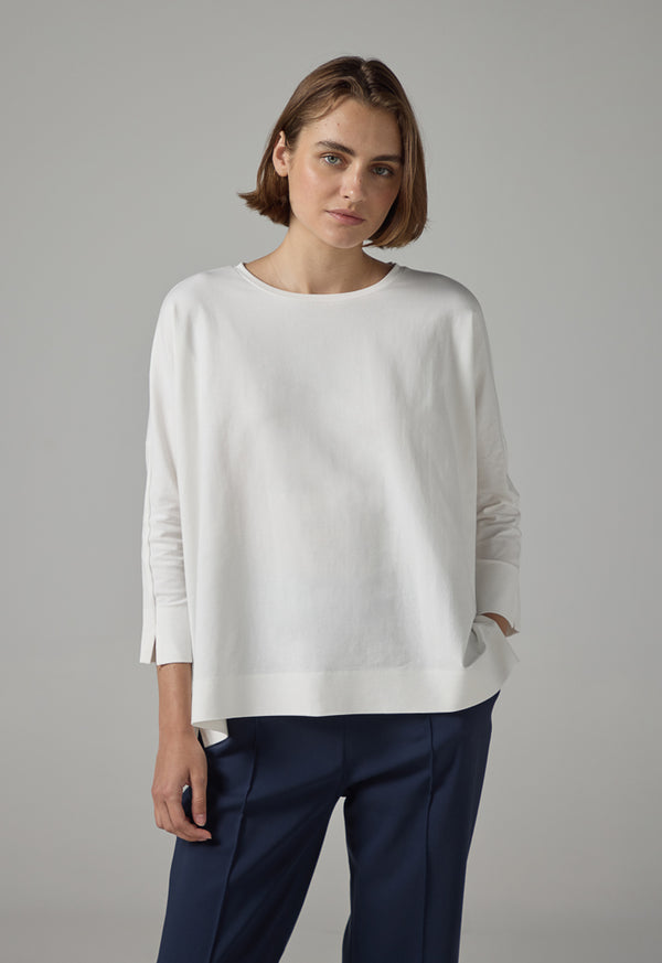 Choice Solid Short Sleeves Blouse Off White
