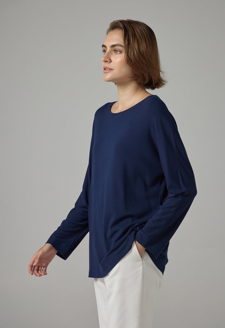 Choice Long Sleeve Basic Top Navy