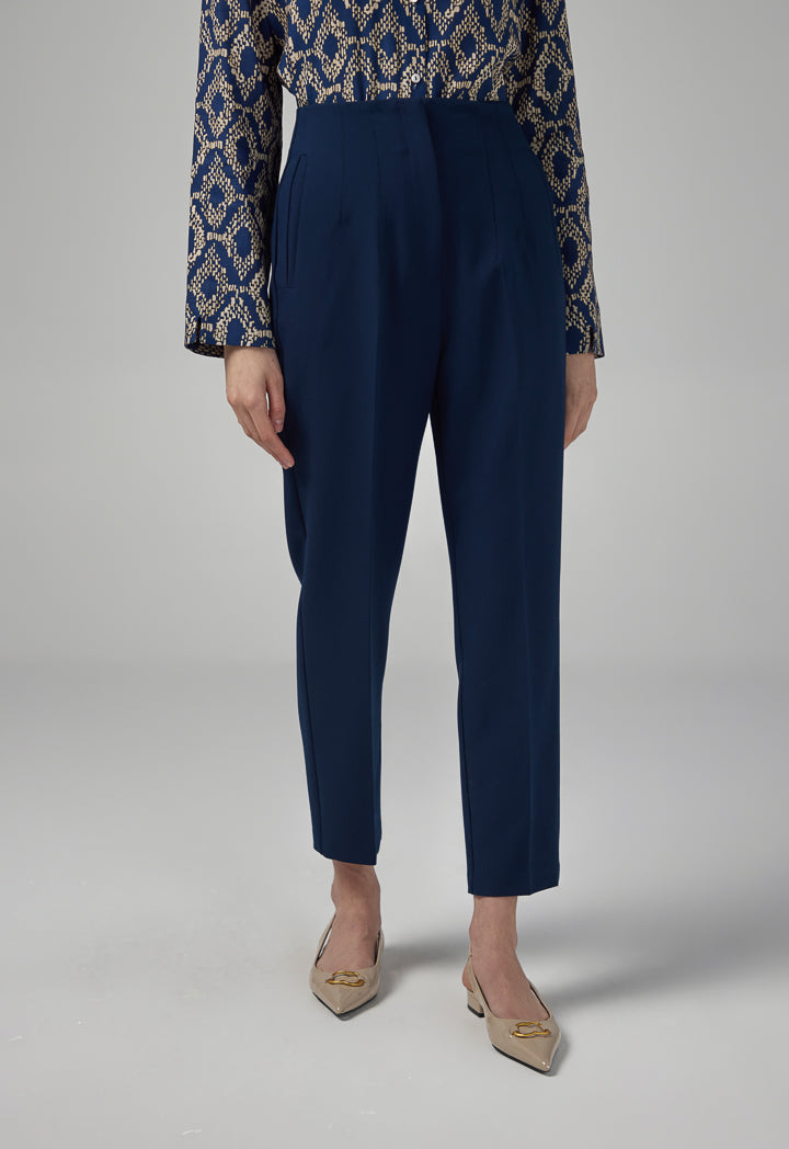 Choice Single Tone High-Waist Trousers Navy