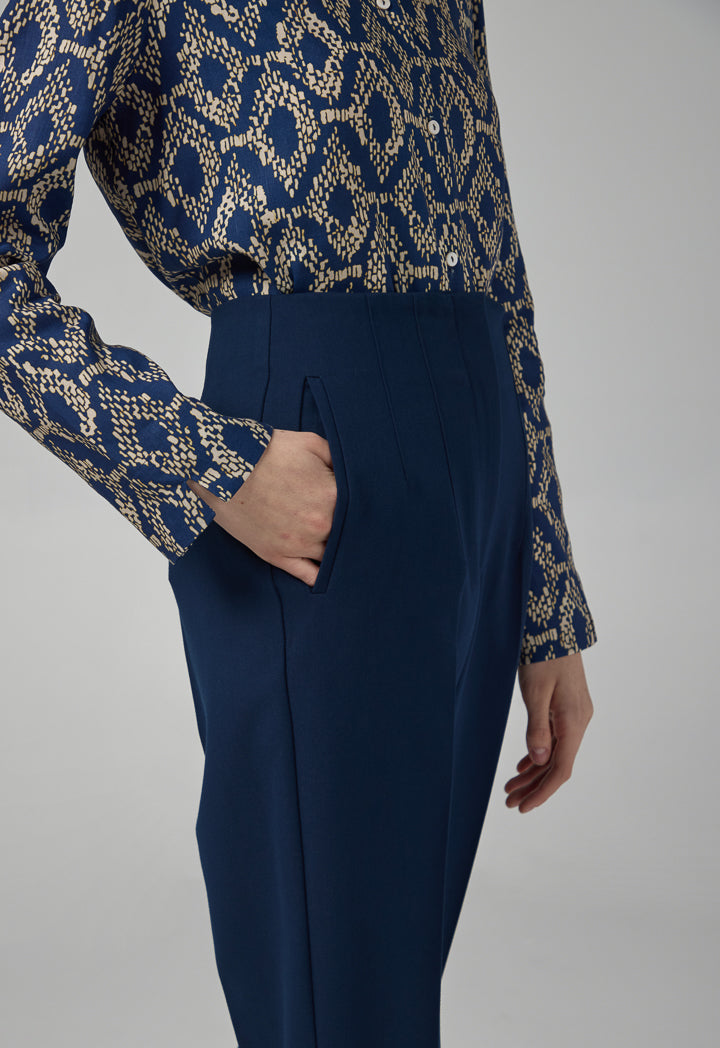 Choice Single Tone High-Waist Trousers Navy