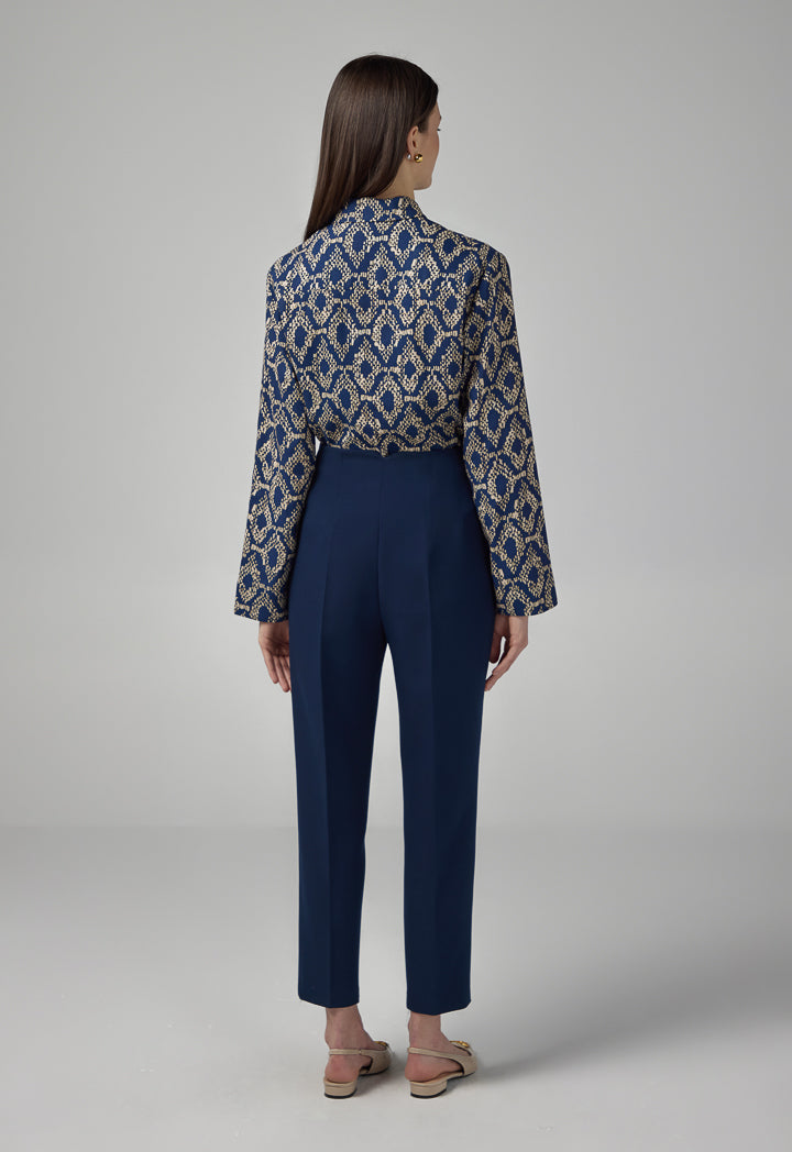 Choice Single Tone High-Waist Trousers Navy
